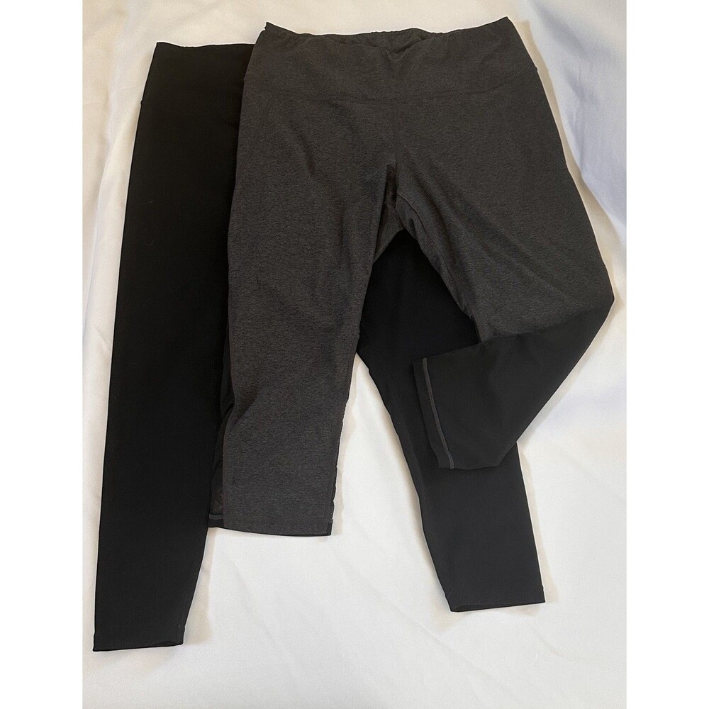 Zella Athletic Leggings 2 Pair Women's XL Black and Gray with Black (Capri)